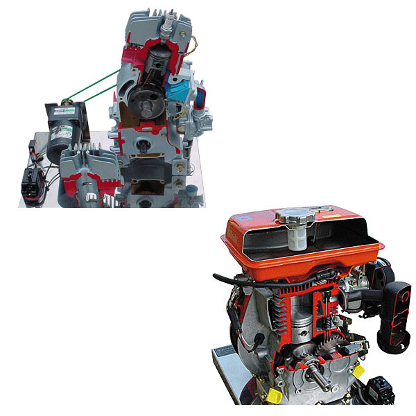 摩托車發(fā)動機(jī)解剖實訓(xùn)臺(圖1) 摩托車發(fā)動機(jī)解剖實驗臺,互聯(lián)網(wǎng)型PLC綜合實驗臺