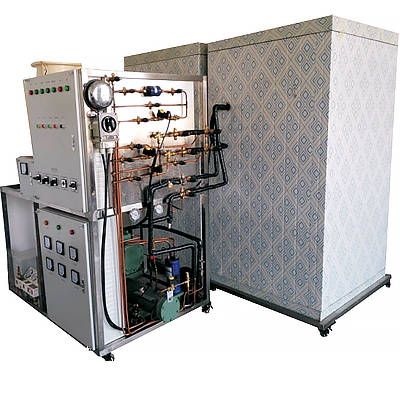 船舶冷庫系統(tǒng)綜合實訓裝置(圖1) 船舶冷庫系統(tǒng)綜合實驗裝置,沖床及送料機構(gòu)模仿實驗臺