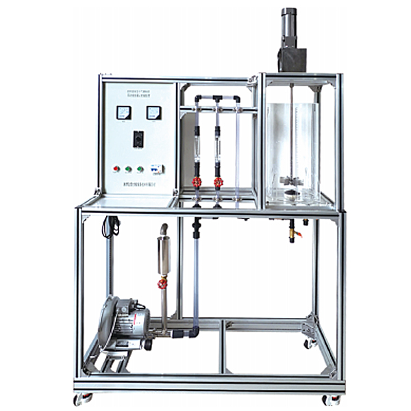液-液相攪拌功率測試實驗裝置(圖1) 液-液相攪拌功率(W)(W)(W)測量試驗實驗裝置,透明液壓教學實驗臺